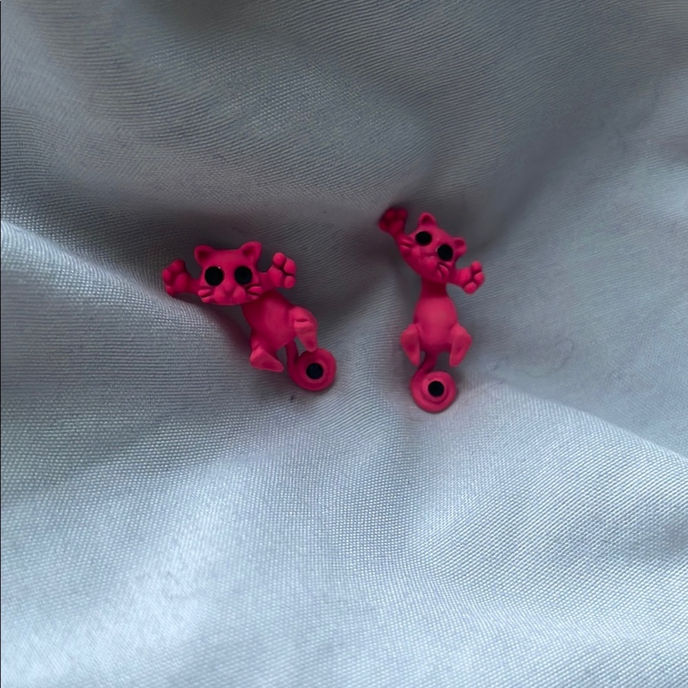 Pink, fun, Cat Earrings